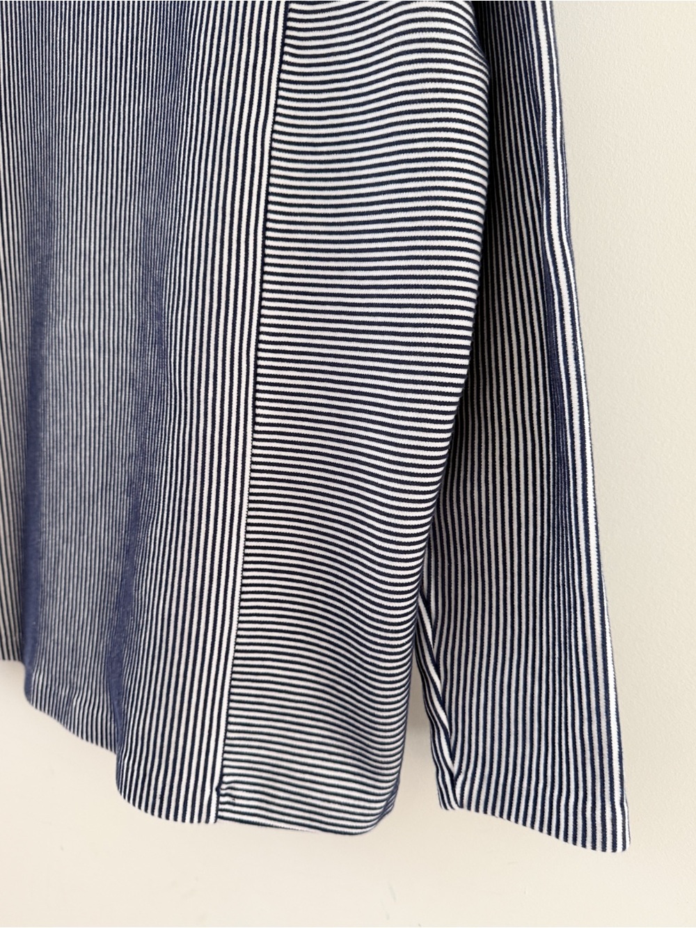COS • High-Neck Ribbed Top in Navy/White - Picture 9 of 12